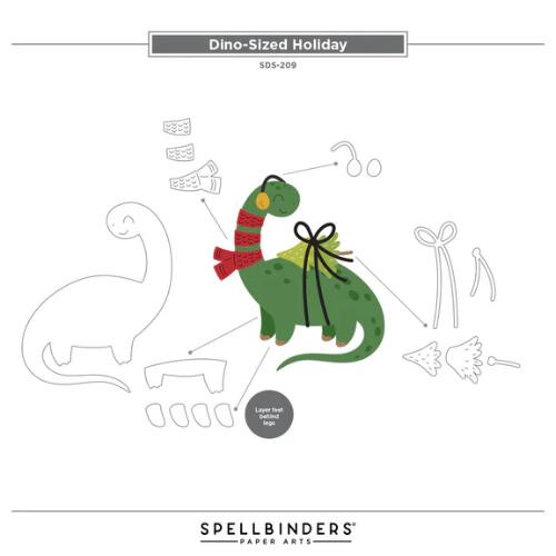 Spellbinders - Independent Exclusive - Dino-Sized Holiday Clear Stamp & Die Set