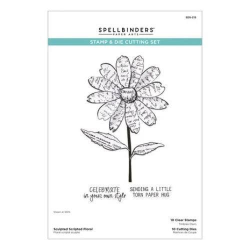 Spellbinders - Sculpted Scripted Floral Clear Stamp & Die Set from the Beautifully Imperfect Collection