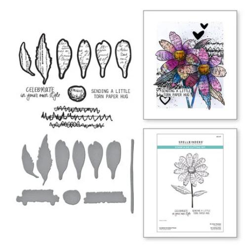 Spellbinders - Sculpted Scripted Floral Clear Stamp & Die Set from the Beautifully Imperfect Collection
