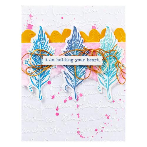 Spellbinders - Scribbled Letter Embossing Folder from the Collaged Birds Collection by Dina Wakley