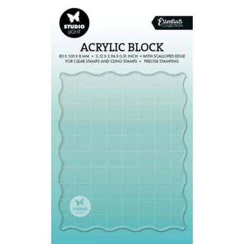 Studio Light Acrylic Stamping Block 80x100mm w/ Scalloped Edge (SL-ES-ASB09) (BASIC)