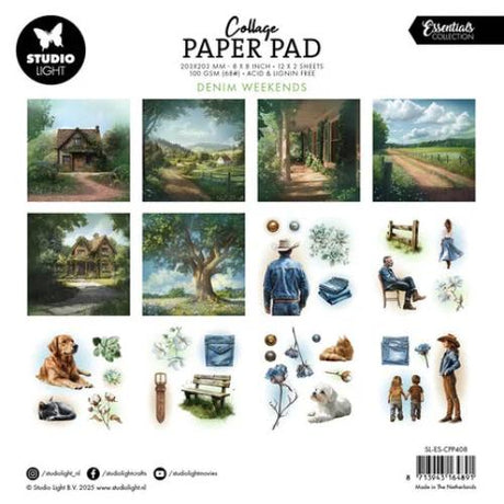Studio Light Denim Weekends 8x8 Inch Collage Paper Pad (SL-ES-CPP408)