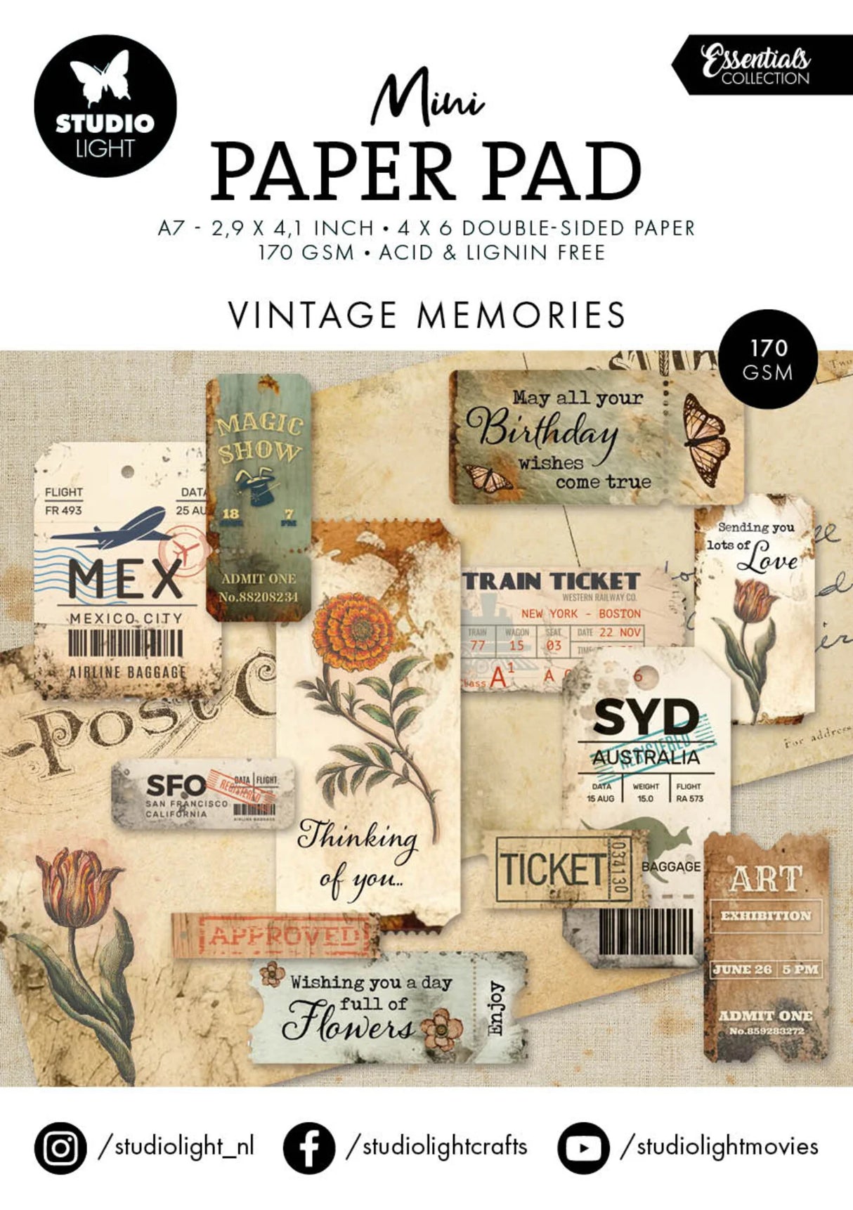 Studio Light Vintage Memories Essentials Mini Paper Pad