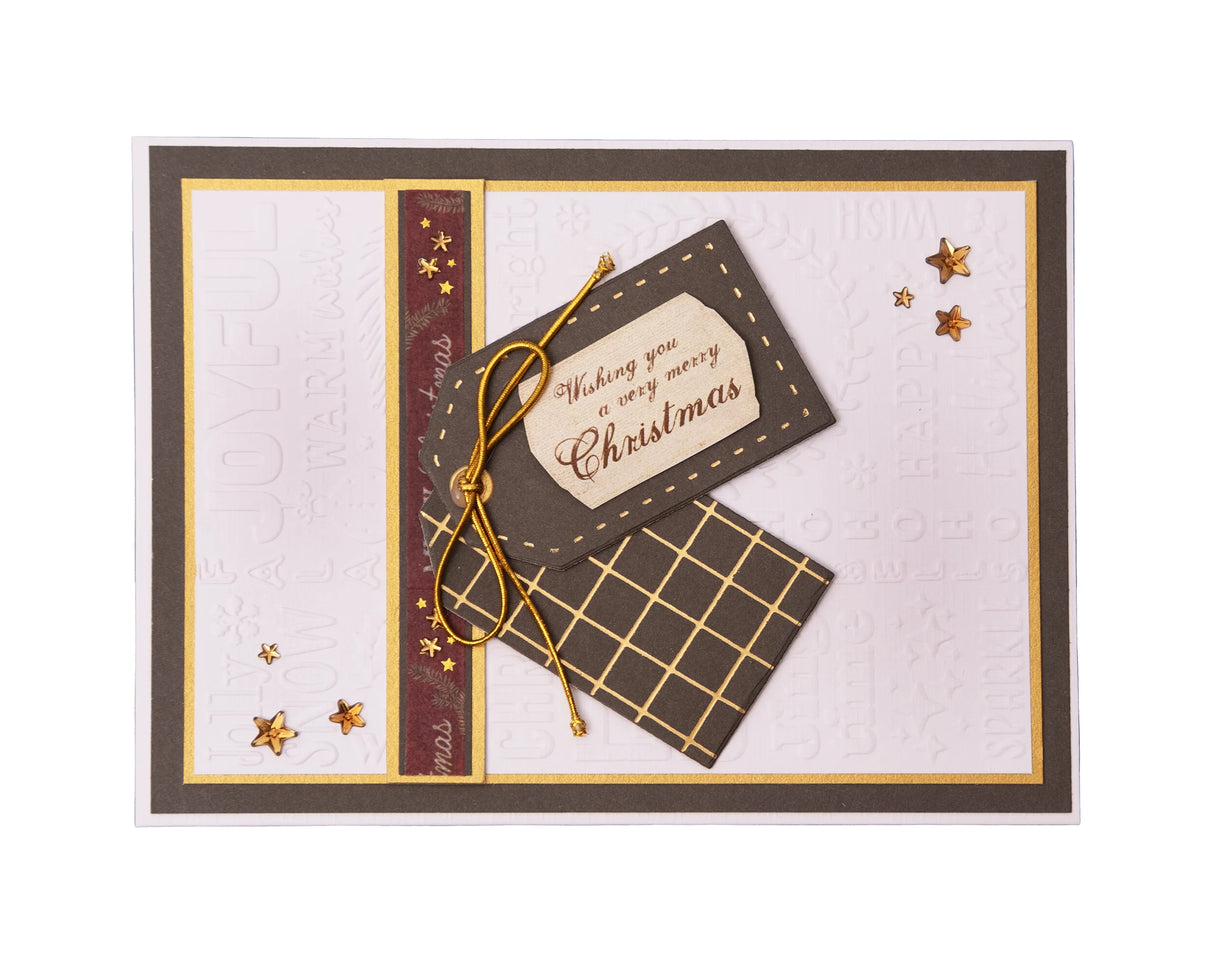 Studio Light Joyful Collage Christmas Essentials Embossing Folder