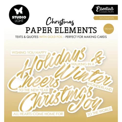Studio Light Sentiments Trendy Gold Christmas Paper Elements (SL-ES-PE39)