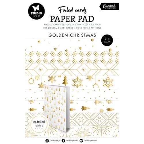 Studio Light Golden Christmas Essentials Foiled Cards Paper Pad (SL-ES-PP383)