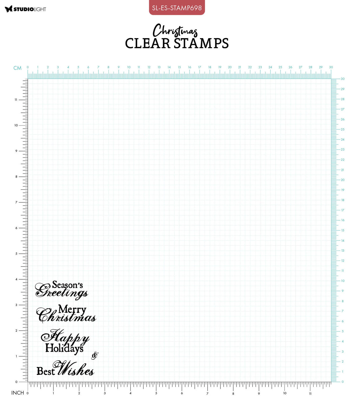 Studio Light Best Wishes Christmas Essentials Clear Stamp