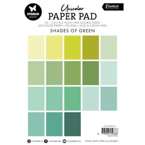 Studio Light Shades Of Green Essentials A5 Unicolor Paper Pad (SL-ES-UPP156)