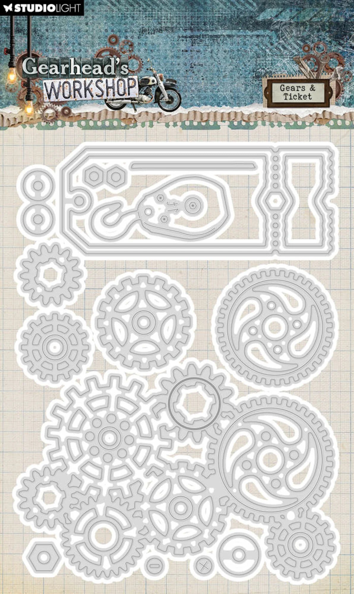 Studio Light Gearhead's Workshop Cutting Dies Gears & Ticket