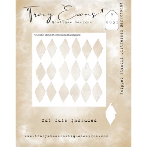 Tracy Evans Distressed Background 4x4 Inch Snippet Stencil (SS031)