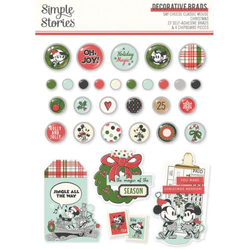Simple Stories - Say Cheese Classic Mouse Christmas - Decorative Brads