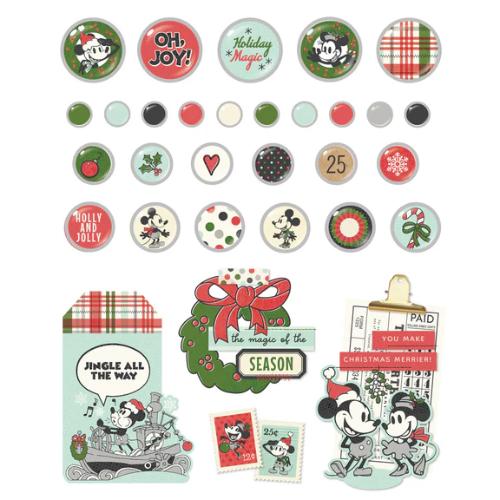 Simple Stories - Say Cheese Classic Mouse Christmas - Decorative Brads