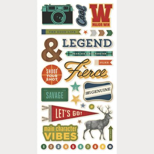 Simple Stories Rustic Legend Foam Stickers - Postage as per Actual