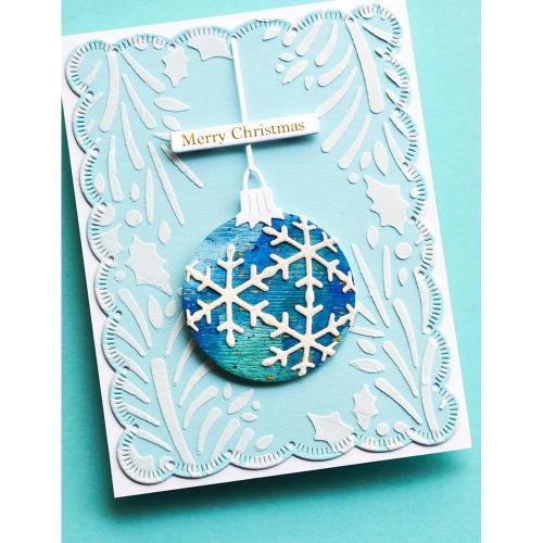 Memory Box - Merry Christmas Foil Greetings White Tabs