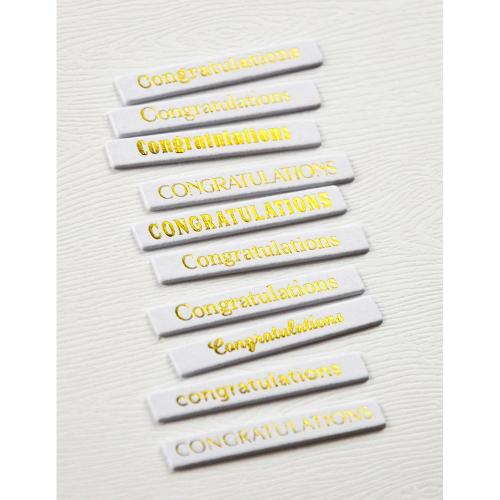 Memory Box - Congratulations Foil Greetings White Tabs