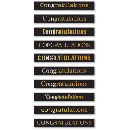 Memory Box - Congratulations Foil Greetings Black Tabs