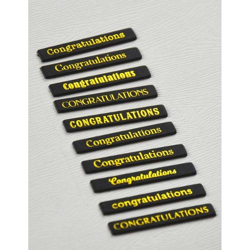 Memory Box - Congratulations Foil Greetings Black Tabs