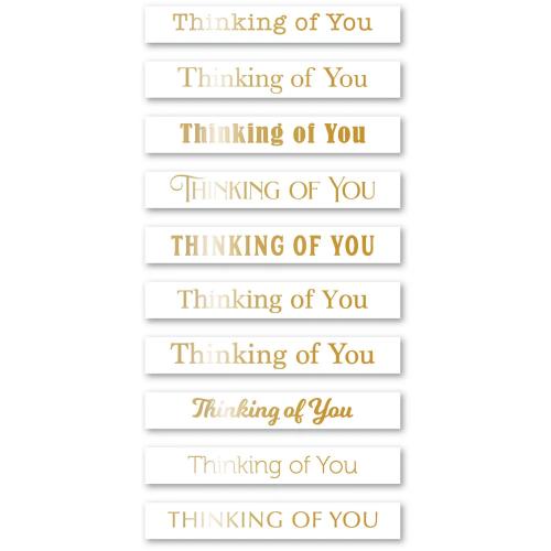 Memory Box - Thinking of You Foil Greetings White Tabs