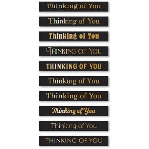 Memory Box - Thinking of You Foil Greetings Black Tabs