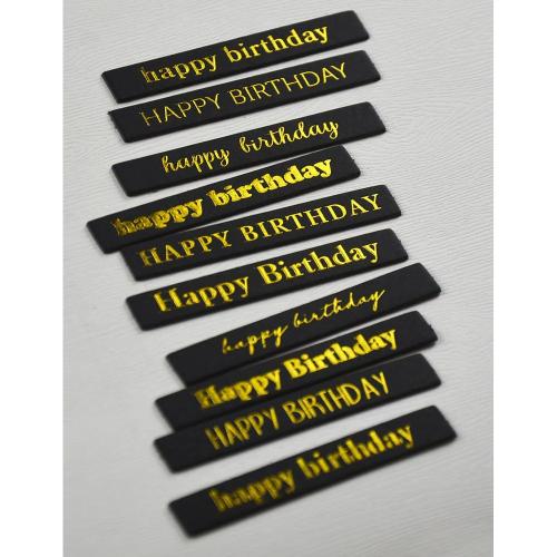 Memory Box - Happy Birthday Foil Greetings Large Black Tabs