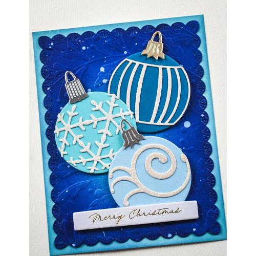 Memory Box - Merry Christmas Foil Greetings Large White Tabs