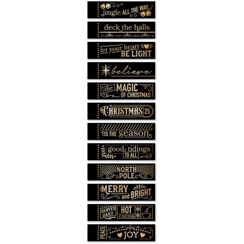 Memory Box - Christmas Magic Labels Black Foil Tabs