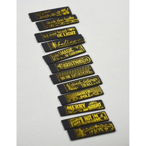 Memory Box - Christmas Magic Labels Black Foil Tabs