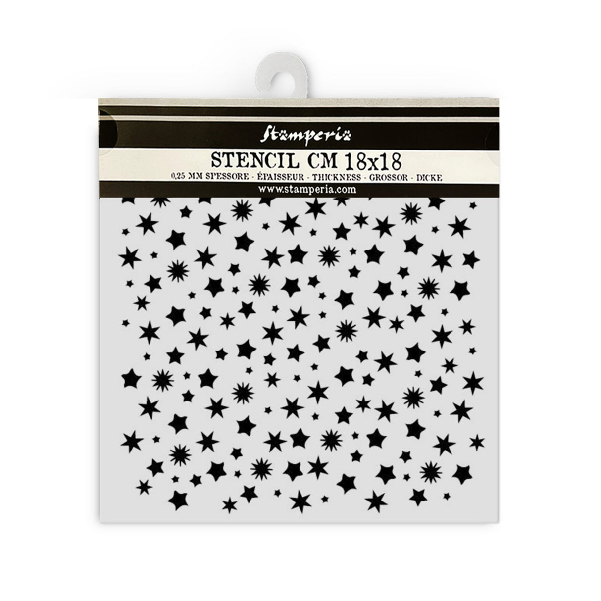 Stamperia Classic Christmas Thick Stencil 18x18cm Stars Pattern (K)