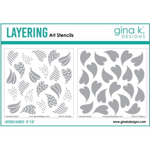 Gina K Designs - STENCIL- Layered Hearts