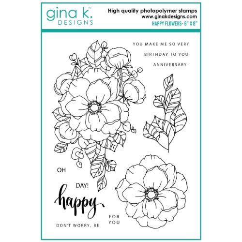 Gina K Designs - Stamps- Happy Flowers