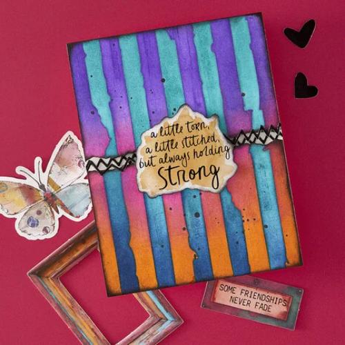 Spellbinders - Tattered Stripes Stencils from the Beautifully Imperfect Collection