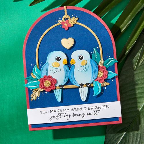 Spellbinders - Spread Your Wings Sentiments Clear Stamp Set from the Cheerful Chirps Collection