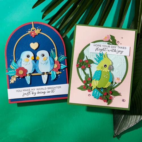 Spellbinders - Spread Your Wings Sentiments Clear Stamp Set from the Cheerful Chirps Collection