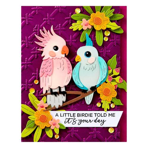 Spellbinders - Spread Your Wings Sentiments Clear Stamp Set from the Cheerful Chirps Collection