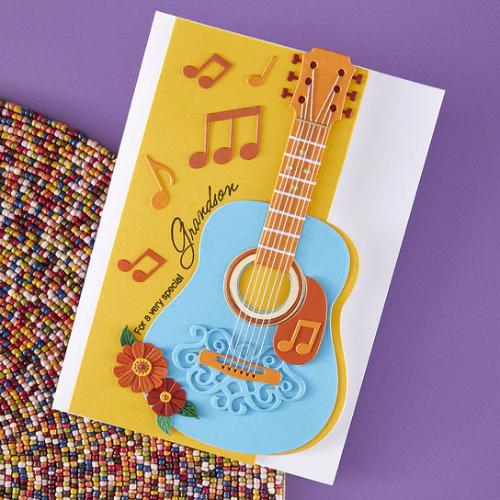 Spellbinders - Family Musical Mix Greetings Clear Stamp Set from the Bibi's Musical Notes Collection by Bibi Cameron