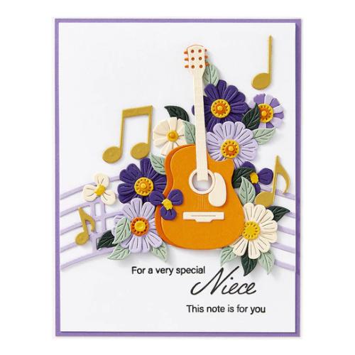 Spellbinders - Family Musical Mix Greetings Clear Stamp Set from the Bibi's Musical Notes Collection by Bibi Cameron