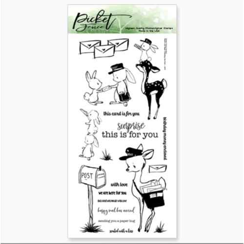 Picket Fence Studios - Stamps: A137 Peach and Piper Checking the Post