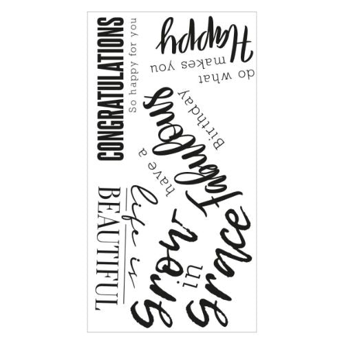 Sizzix - Clear Stamps Set 5PK - Sunnyside Sentiments #4 by Pete Hughes