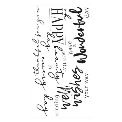 Sizzix - Clear Stamps Set 5PK - Sunnyside Sentiments #5 by Pete Hughes