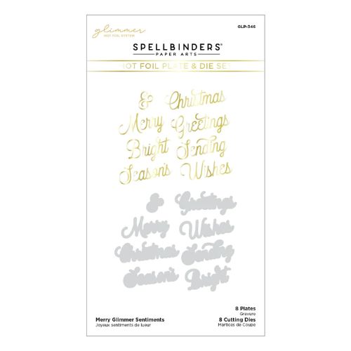 Spellbinders - Merry Glimmer Sentiments Glimmer Hot Foil Plate & Die Set