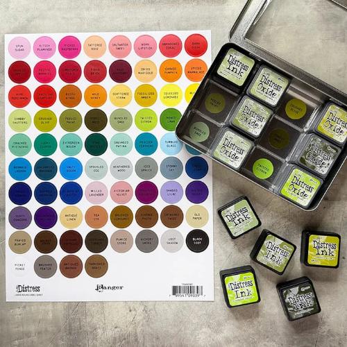 Tim Holtz Distress Large Round Label Sheets Black Printing