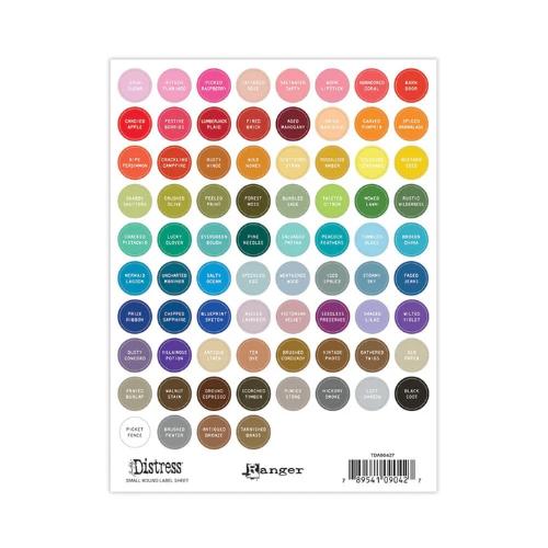Tim Holtz Distress Small Round Label Sheets White Printing