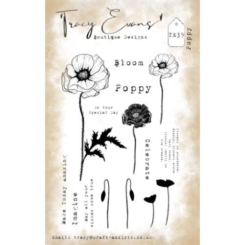 Tracy Evans Poppy A6 Stamp (TE039)