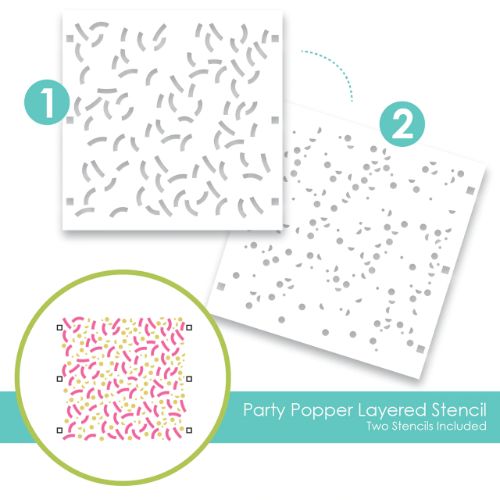 Taylored Expressions - Party Popper Layering Stencil