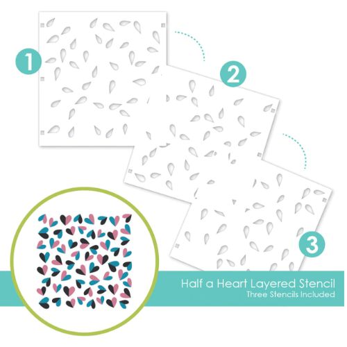 Taylored Expressions - Half a Heart Layering Stencil