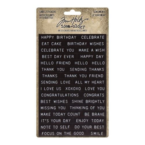 Idea-ology Tim Holtz Label Stickers Sentiments