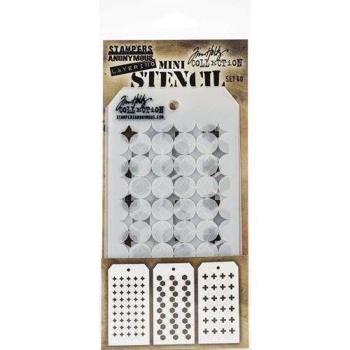 Tim Holtz Mini Layered Stencil Set 3/Pkg Set #40