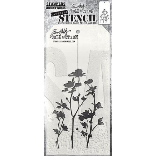 Stampers Anonymous Wildflower Tim Holtz Layering Stencil (THS035)