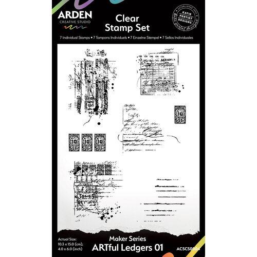 Arden Creative Studio Maker Series ARTful Ledgers 01 4 in x 6 in Stamp Set