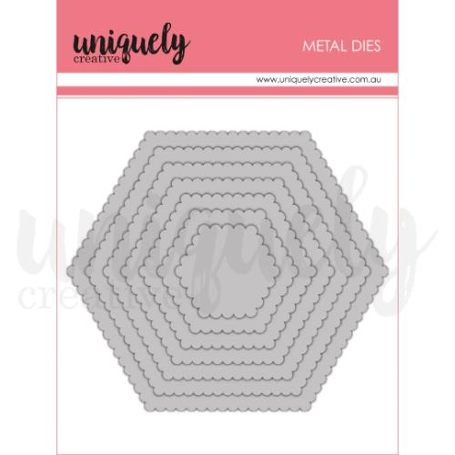 Uniquely Creative - Scalloped Nesting Hexagon Die